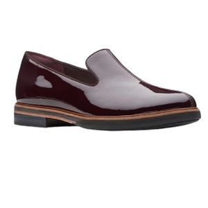 Clarks Women's Frida Aubergine Loafers Casual Contemporary Flats Size 10